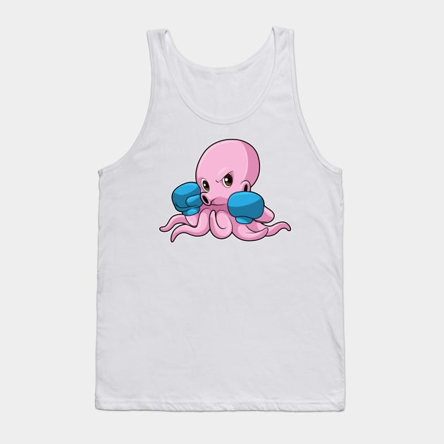 Octopus as Boxer with Boxing gloves Tank Top by Markus Schnabel